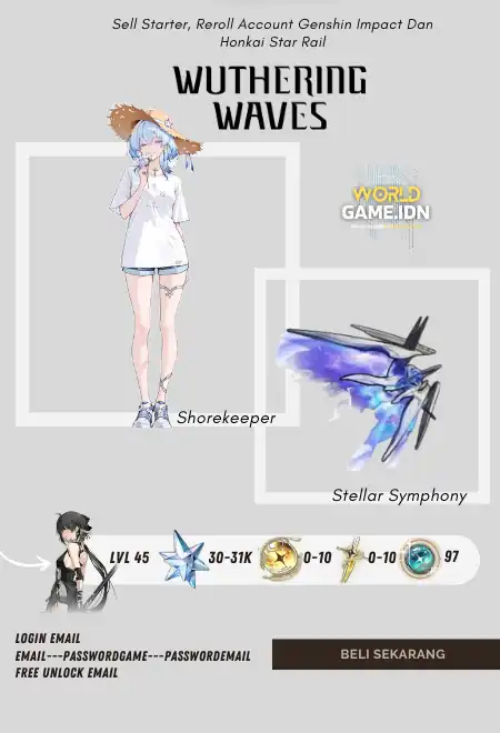 [Sea Server] Limited Reroll Shorekeeper + Weapon Stellar Symphony 30K Asterite Union Level 44